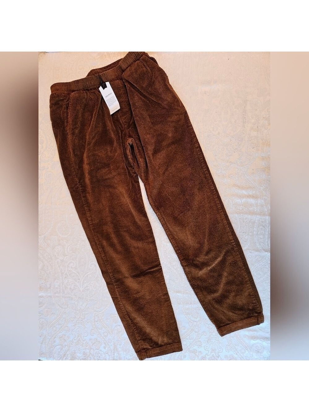 Brown Corduroy Track Pants for Men, Snover, NWT, 2XL, Streetwear